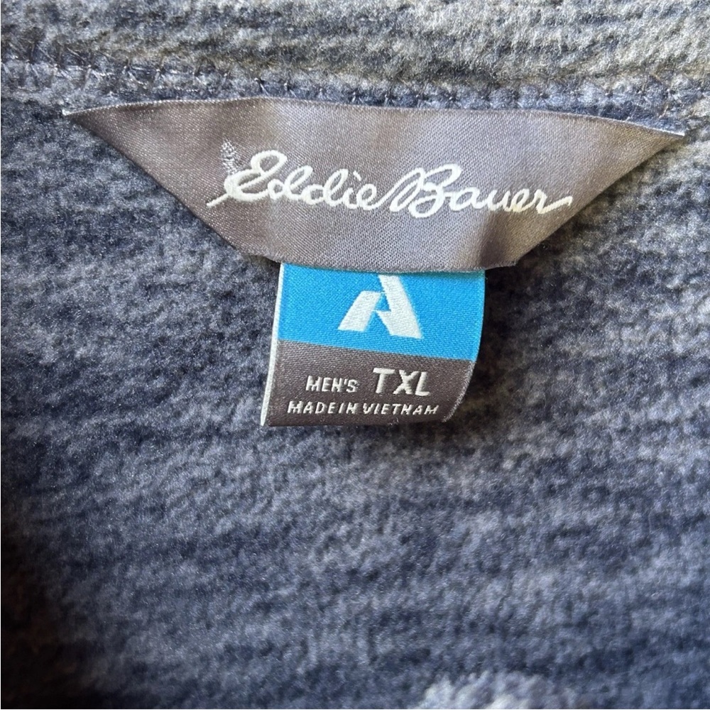 Eddie Bauer 1/4 Zip Mens Fleece Sweater Size TXL Knit Fleece Lined Excellent - Picture 7 of 8